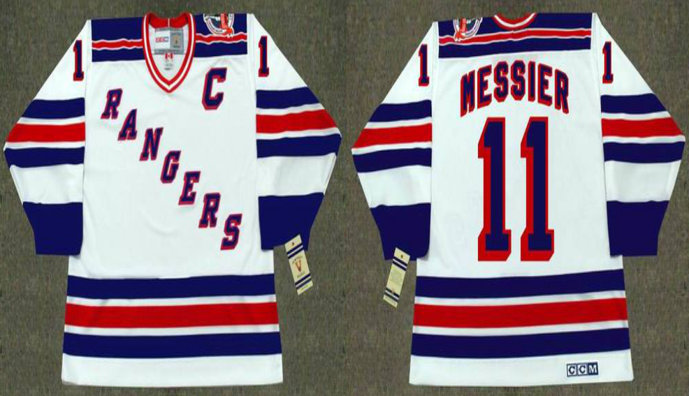 2019 Men New York Rangers 11 Messier white style #4 CCM NHL jerseys->new york rangers->NHL Jersey